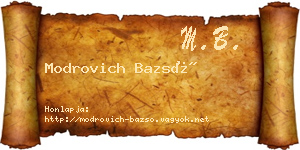 Modrovich Bazsó névjegykártya